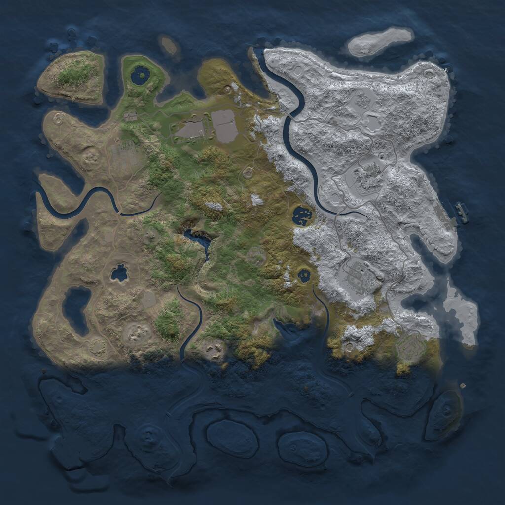 Rust Map: Procedural Map, Size: 4000, Seed: 1538995096, 13 Monuments