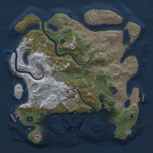 Thumbnail Rust Map: Procedural Map, Size: 3500, Seed: 366802195, 13 Monuments