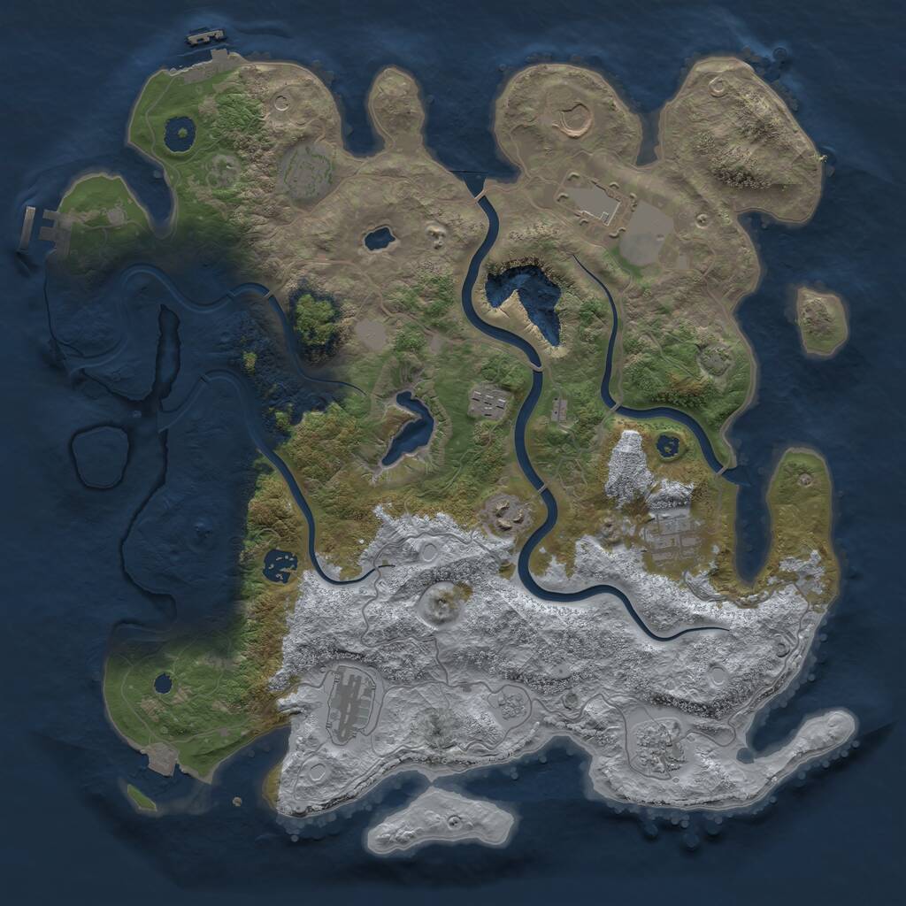 Rust Map: Procedural Map, Size: 4000, Seed: 3781, 15 Monuments