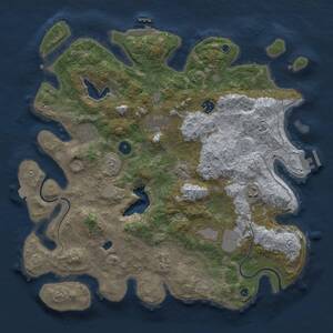 Thumbnail Rust Map: Procedural Map, Size: 4000, Seed: 64556, 13 Monuments