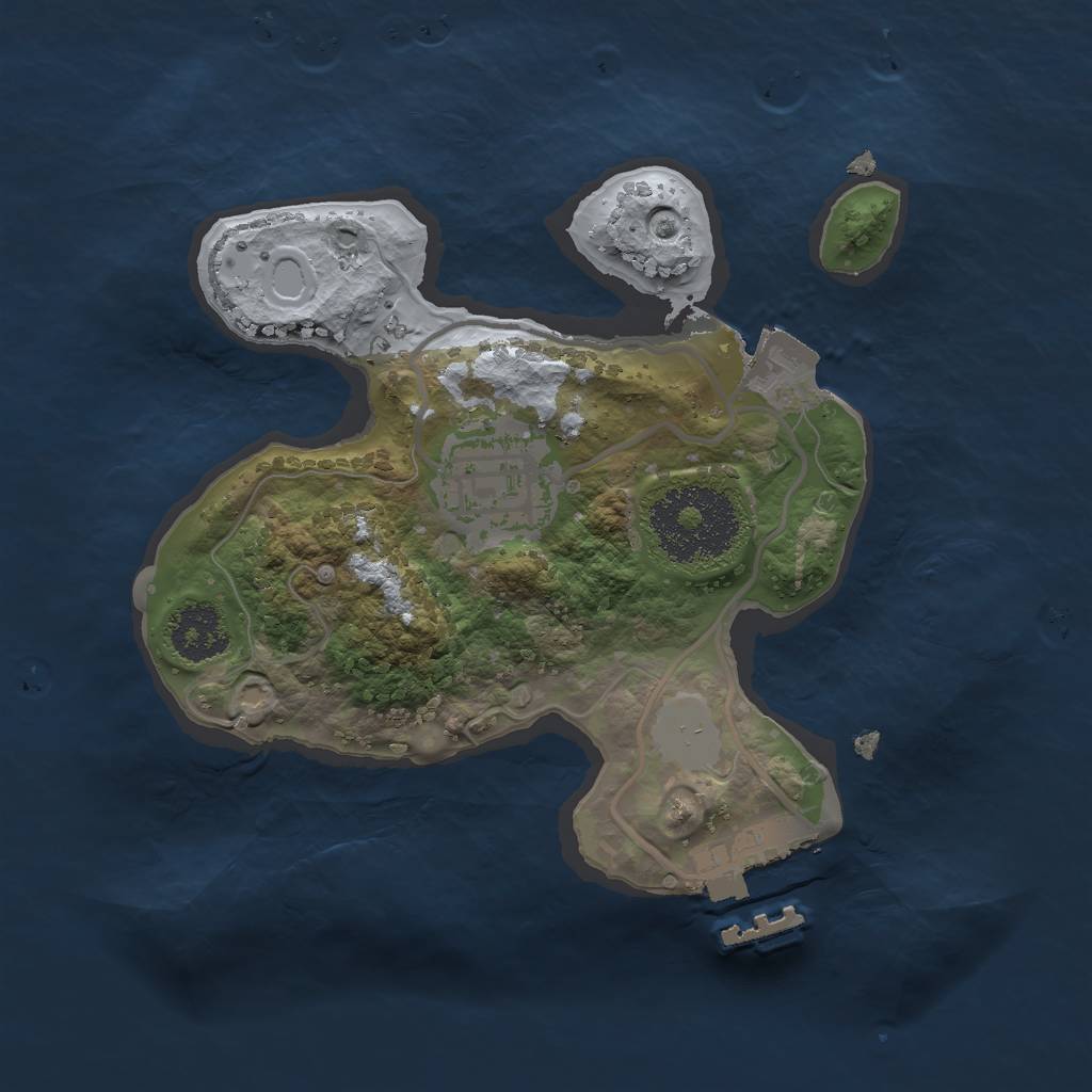 Rust Map: Procedural Map, Size: 2000, Seed: 158483, 5 Monuments