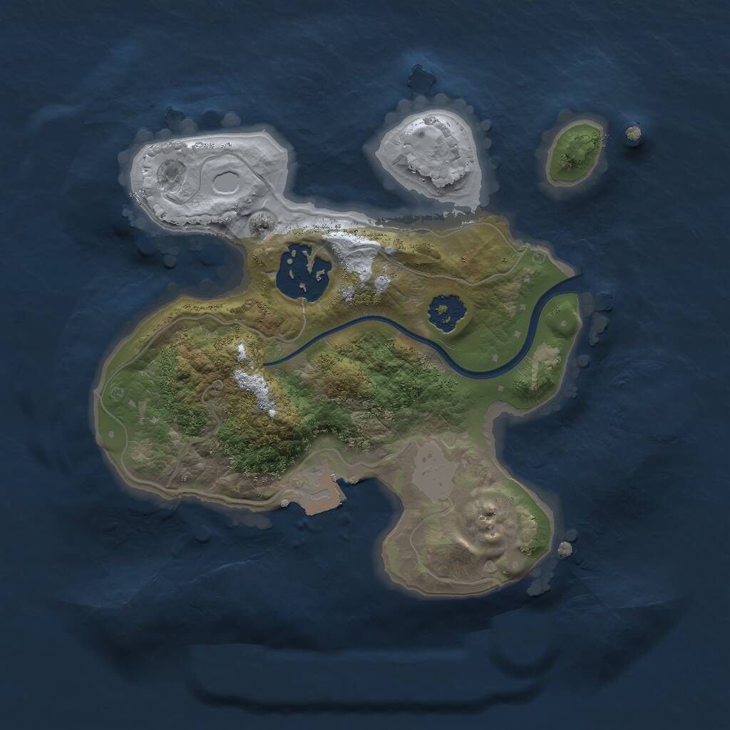 Rust Map: Procedural Map, Size: 2000, Seed: 158483, 2 Monuments