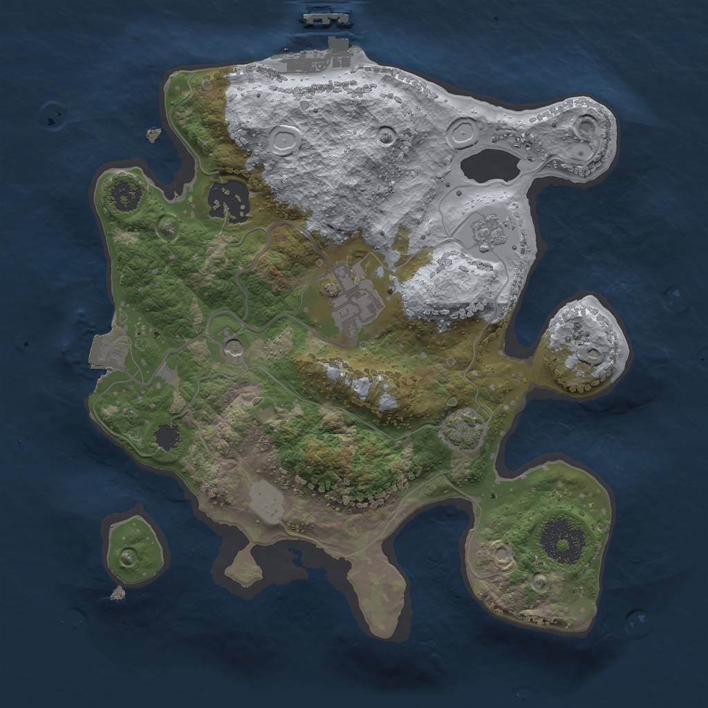 Rust Map: Procedural Map, Size: 2400, Seed: 70311, 9 Monuments