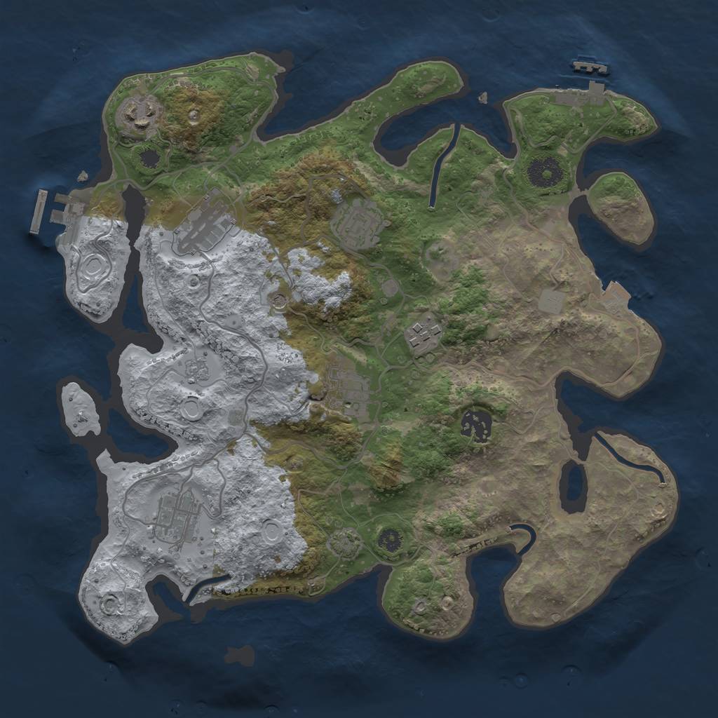 Rust Map: Procedural Map, Size: 3250, Seed: 4942351, 15 Monuments