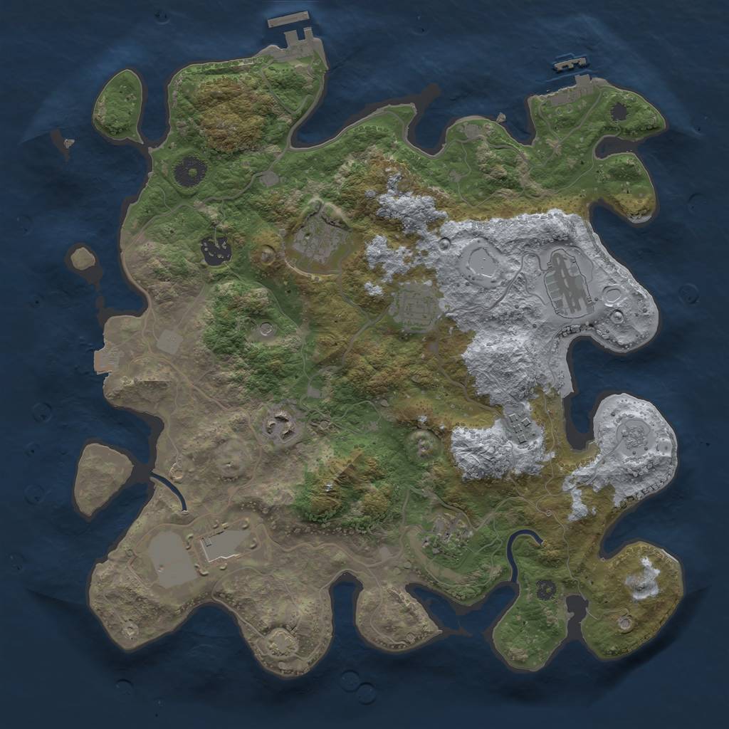 Rust Map: Procedural Map, Size: 3550, Seed: 1661872047, 16 Monuments