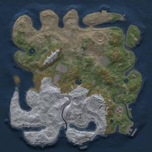 Thumbnail Rust Map: Procedural Map, Size: 3550, Seed: 791189884, 14 Monuments