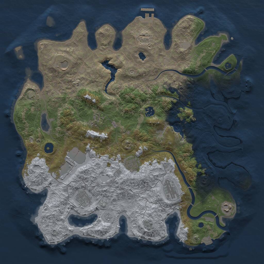 Rust Map: Procedural Map, Size: 4000, Seed: 1926634286, 15 Monuments
