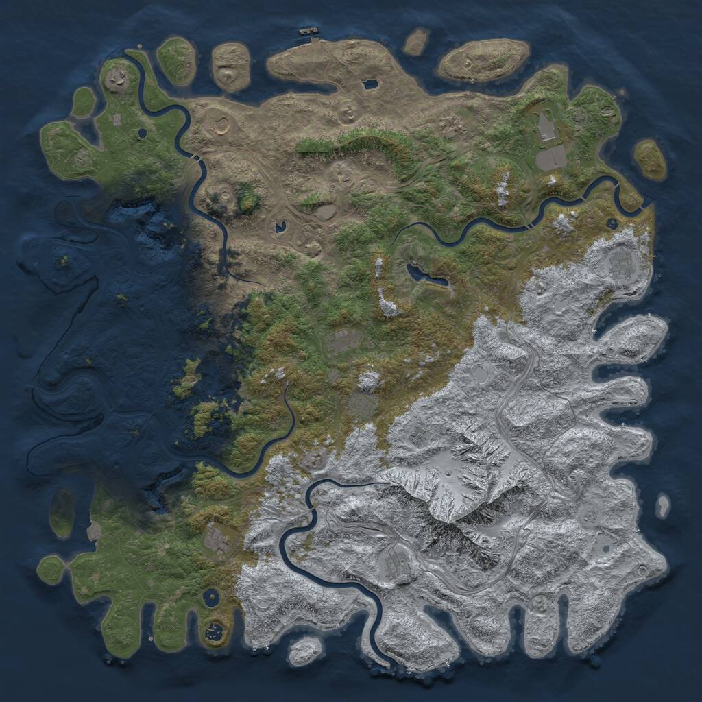 Rust Map: Procedural Map, Size: 6000, Seed: 20051966, 17 Monuments