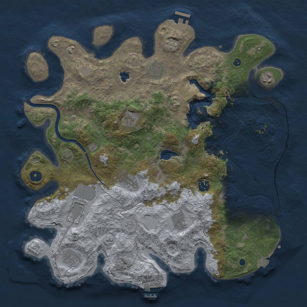 Rust Map: Procedural Map, Size: 4000, Seed: 878859377, 15 Monuments