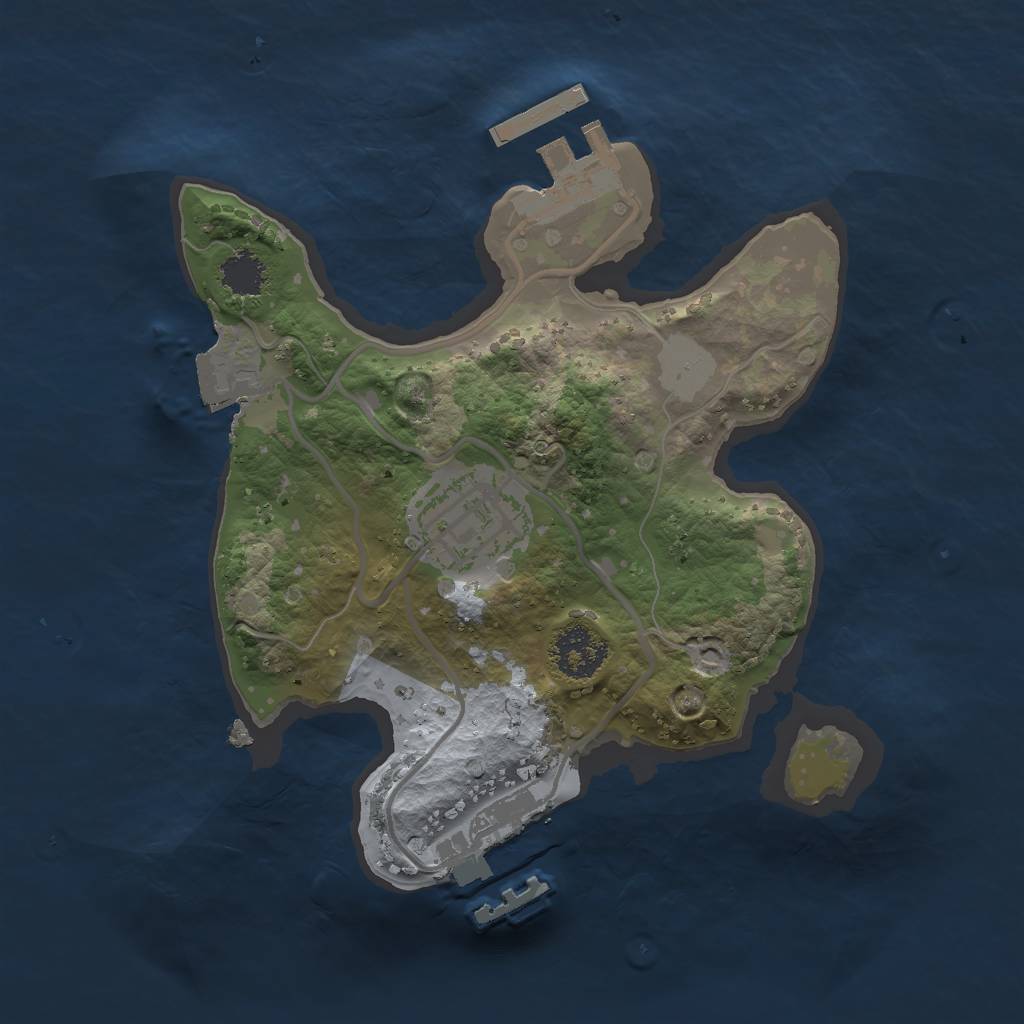 Rust Map: Procedural Map, Size: 2000, Seed: 209374092, 6 Monuments