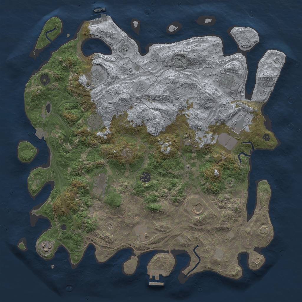 Rust Map: Procedural Map, Size: 4250, Seed: 332777761, 19 Monuments