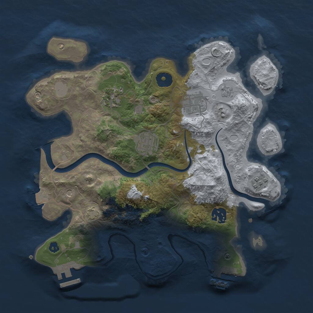 Rust Map: Procedural Map, Size: 3000, Seed: 19099920, 11 Monuments