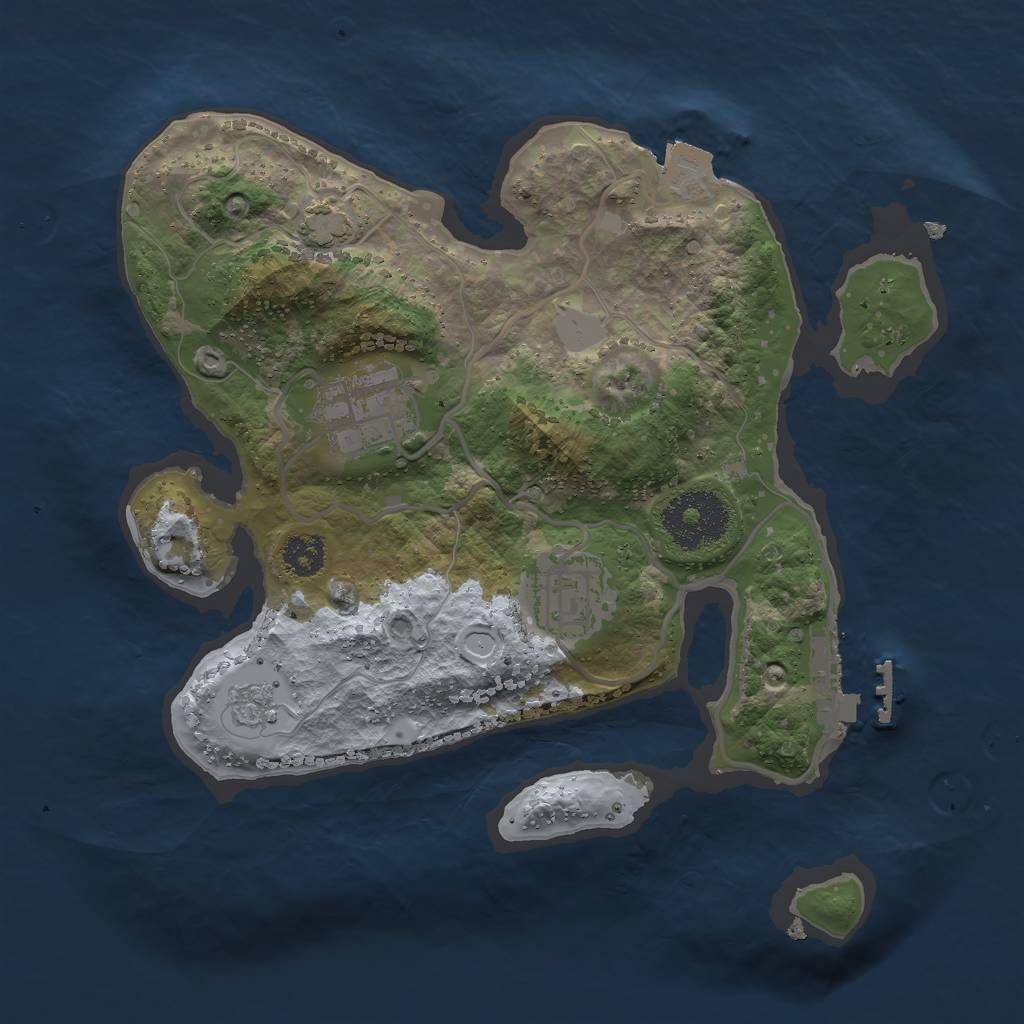 Rust Map: Procedural Map, Size: 2500, Seed: 1475021011, 8 Monuments