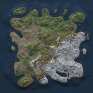 Thumbnail Rust Map: Procedural Map, Size: 3500, Seed: 2556293, 15 Monuments