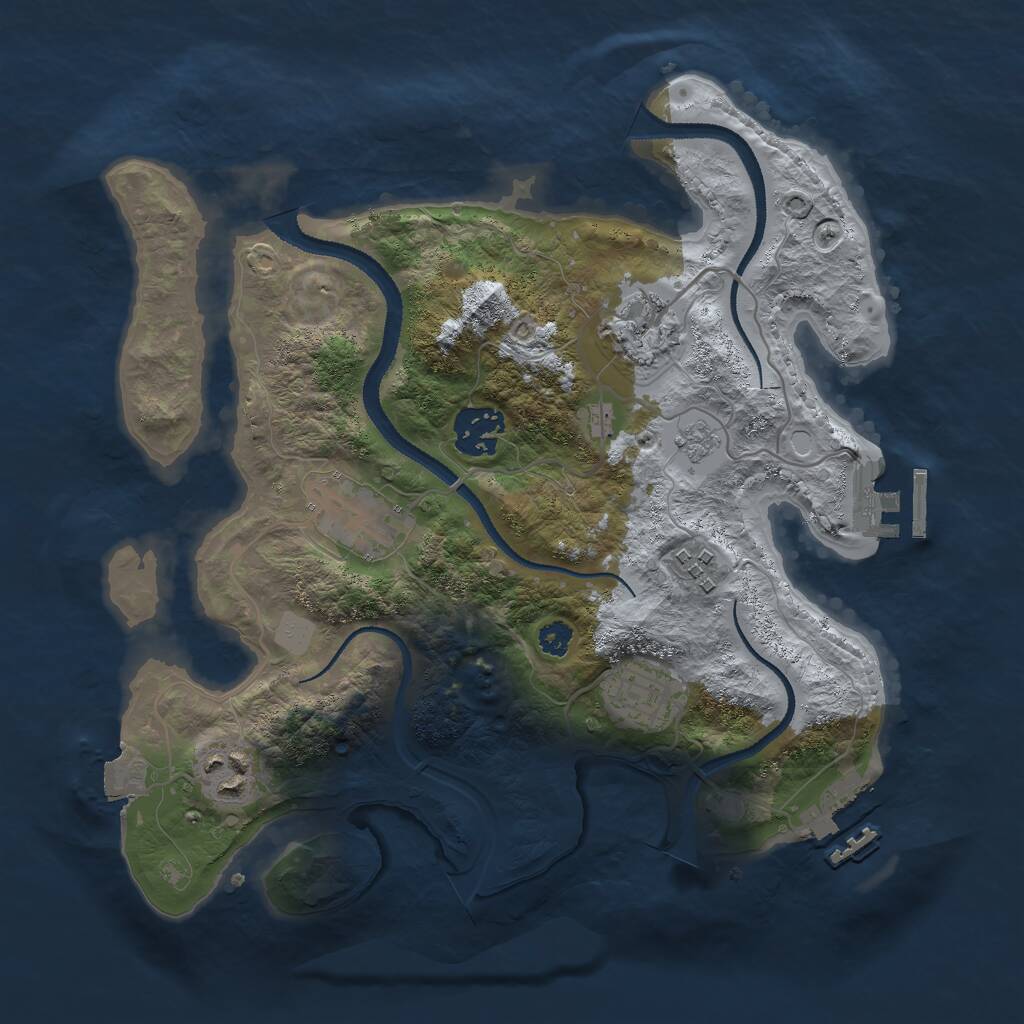 Rust Map: Procedural Map, Size: 3000, Seed: 757399379, 10 Monuments