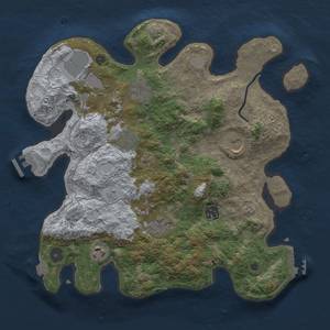 Thumbnail Rust Map: Procedural Map, Size: 3500, Seed: 25608003, 16 Monuments