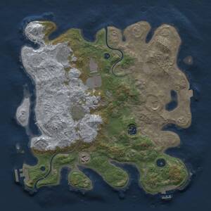 Thumbnail Rust Map: Procedural Map, Size: 3500, Seed: 3855407, 13 Monuments