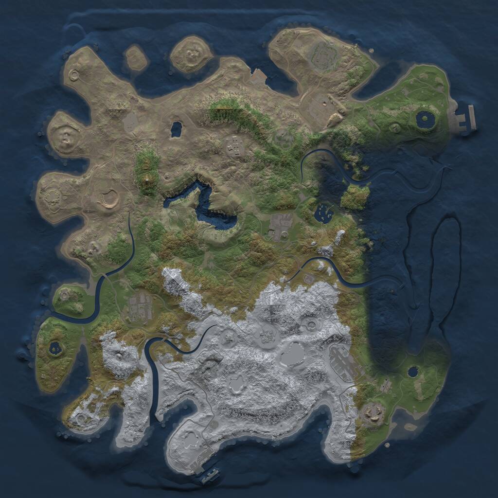 Rust Map: Procedural Map, Size: 4000, Seed: 153823208, 15 Monuments
