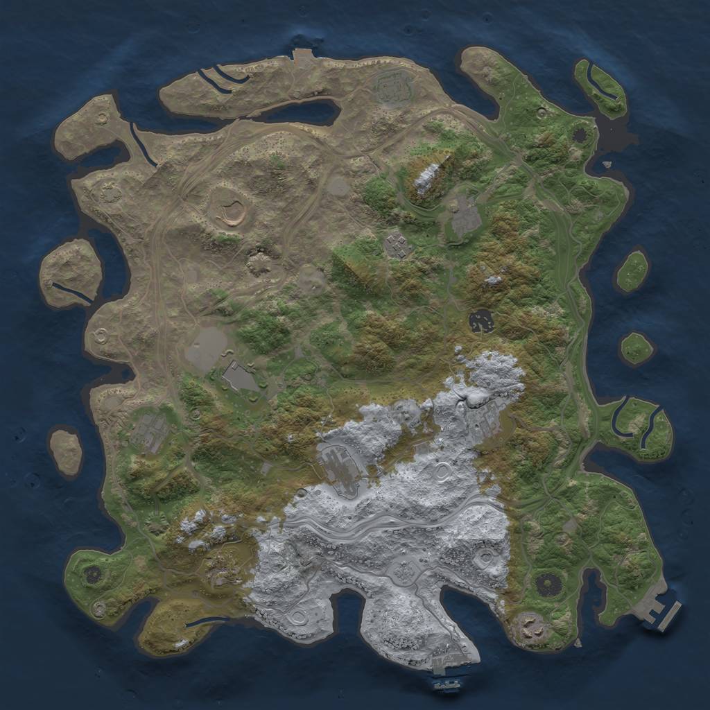 Rust Map: Procedural Map, Size: 4250, Seed: 435539013, 19 Monuments