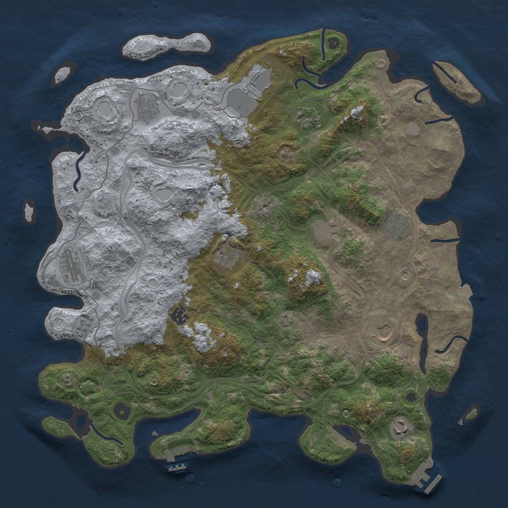 Rust Map: Procedural Map, Size: 4500, Seed: 1895437385, 19 Monuments