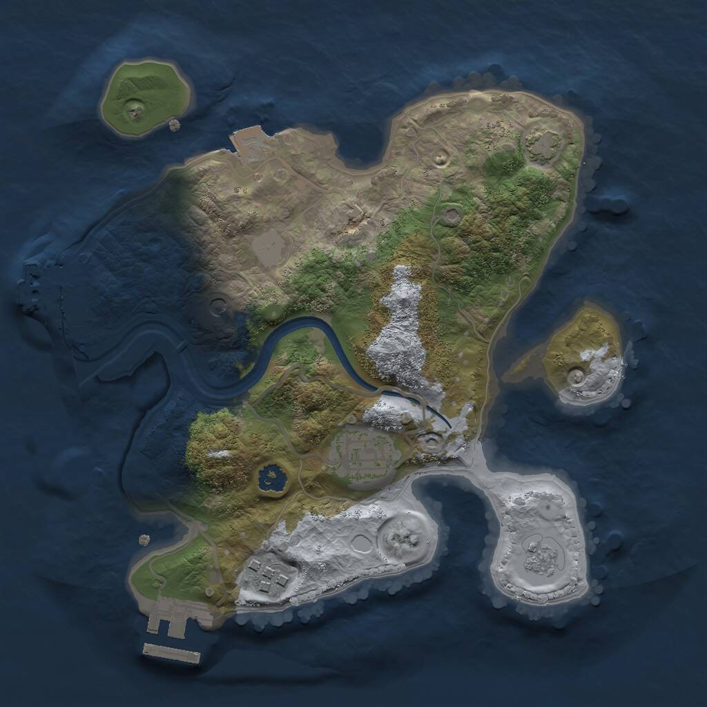 Rust Map: Procedural Map, Size: 2500, Seed: 338483900, 8 Monuments
