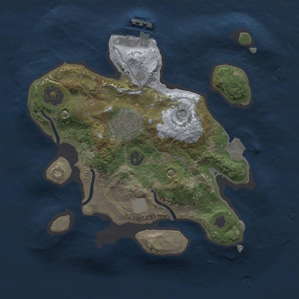 Rust Map: Procedural Map, Size: 2200, Seed: 383335062, 6 Monuments