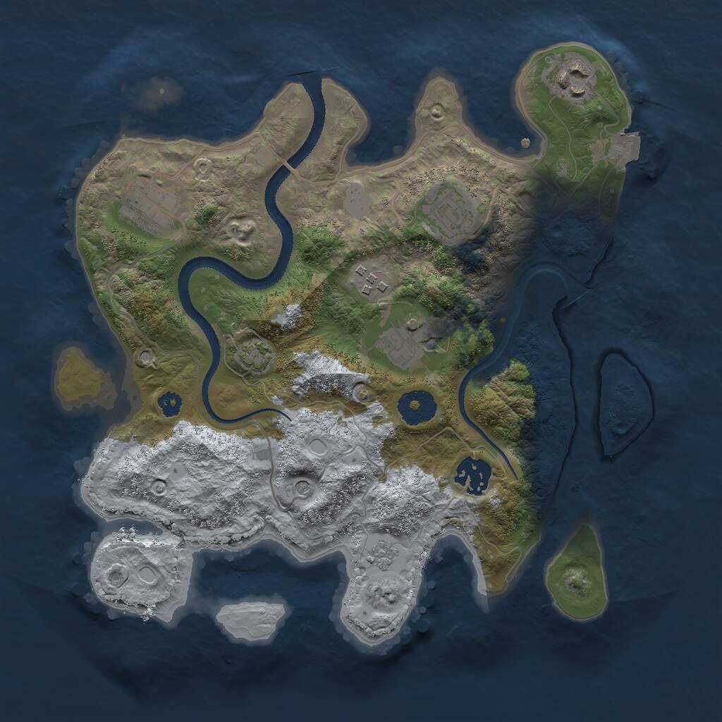 Rust Map: Procedural Map, Size: 3000, Seed: 562145, 10 Monuments