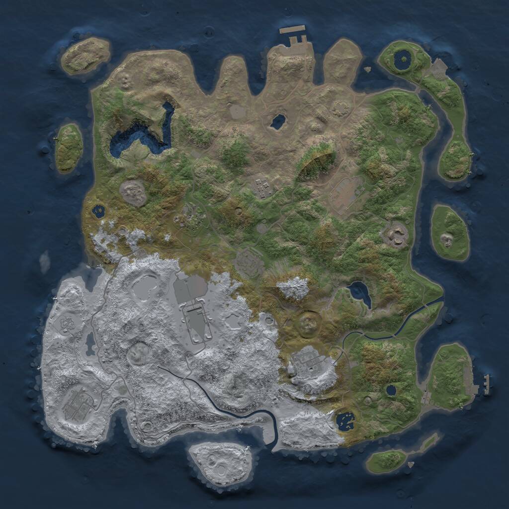 Rust Map: Procedural Map, Size: 4000, Seed: 1744322465, 15 Monuments