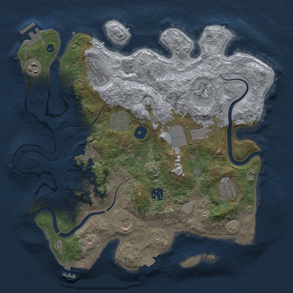 Rust Map: Procedural Map, Size: 3500, Seed: 922023676, 16 Monuments