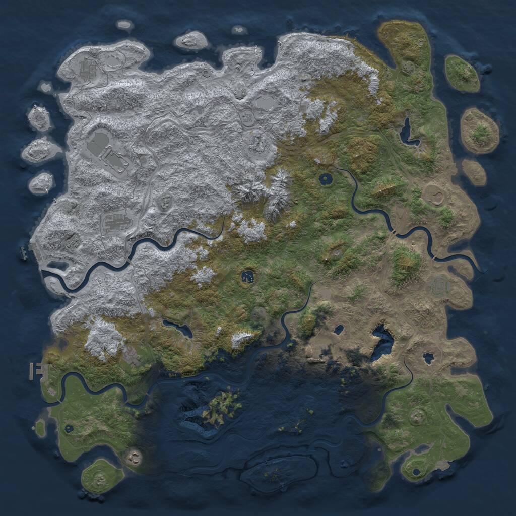 Rust Map: Procedural Map, Size: 6000, Seed: 2147000000, 17 Monuments