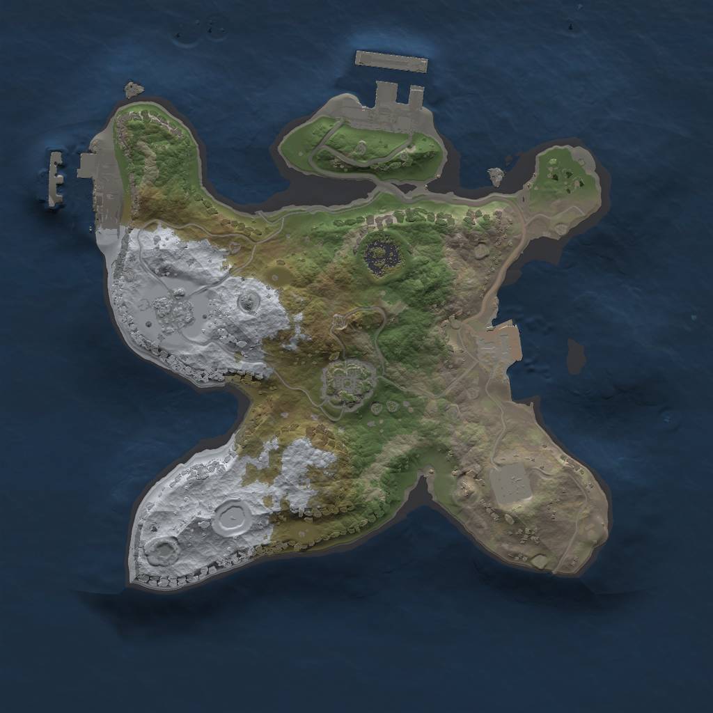 Rust Map: Procedural Map, Size: 2000, Seed: 23534774, 7 Monuments