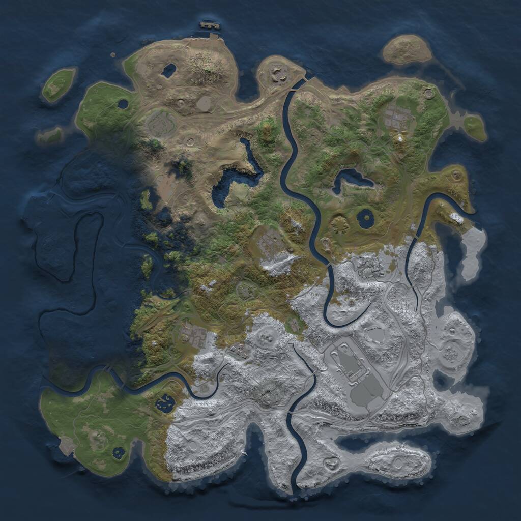 Rust Map: Procedural Map, Size: 4250, Seed: 241223911, 16 Monuments