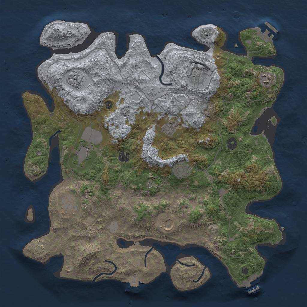 Rust Map: Procedural Map, Size: 4000, Seed: 787616159, 18 Monuments