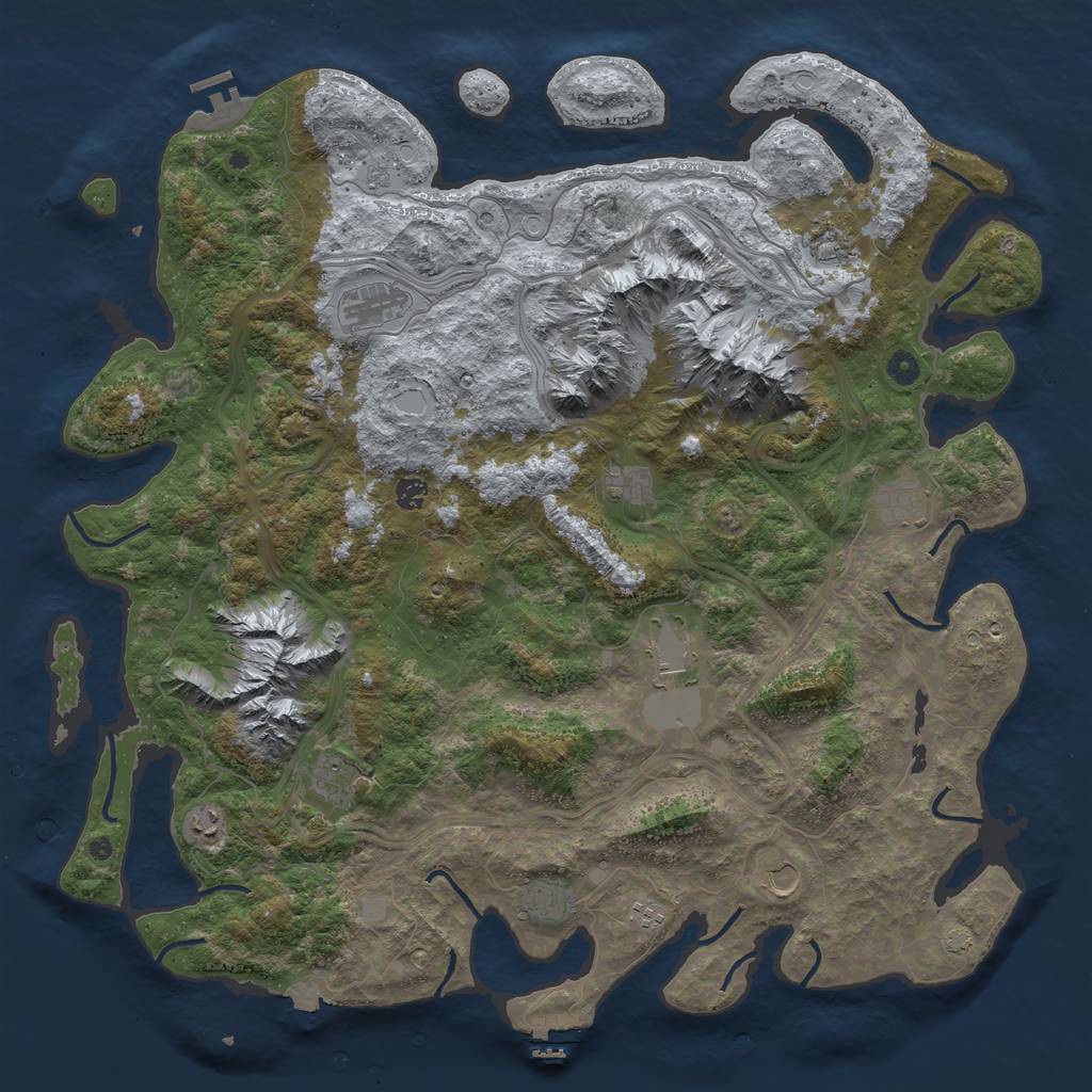 Rust Map: Procedural Map, Size: 5000, Seed: 236346361, 19 Monuments