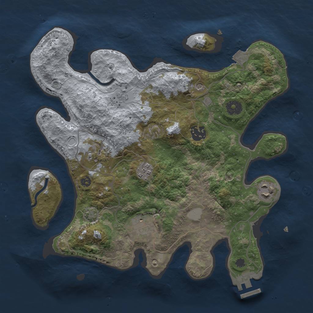 Rust Map: Procedural Map, Size: 3000, Seed: 2960758, 12 Monuments