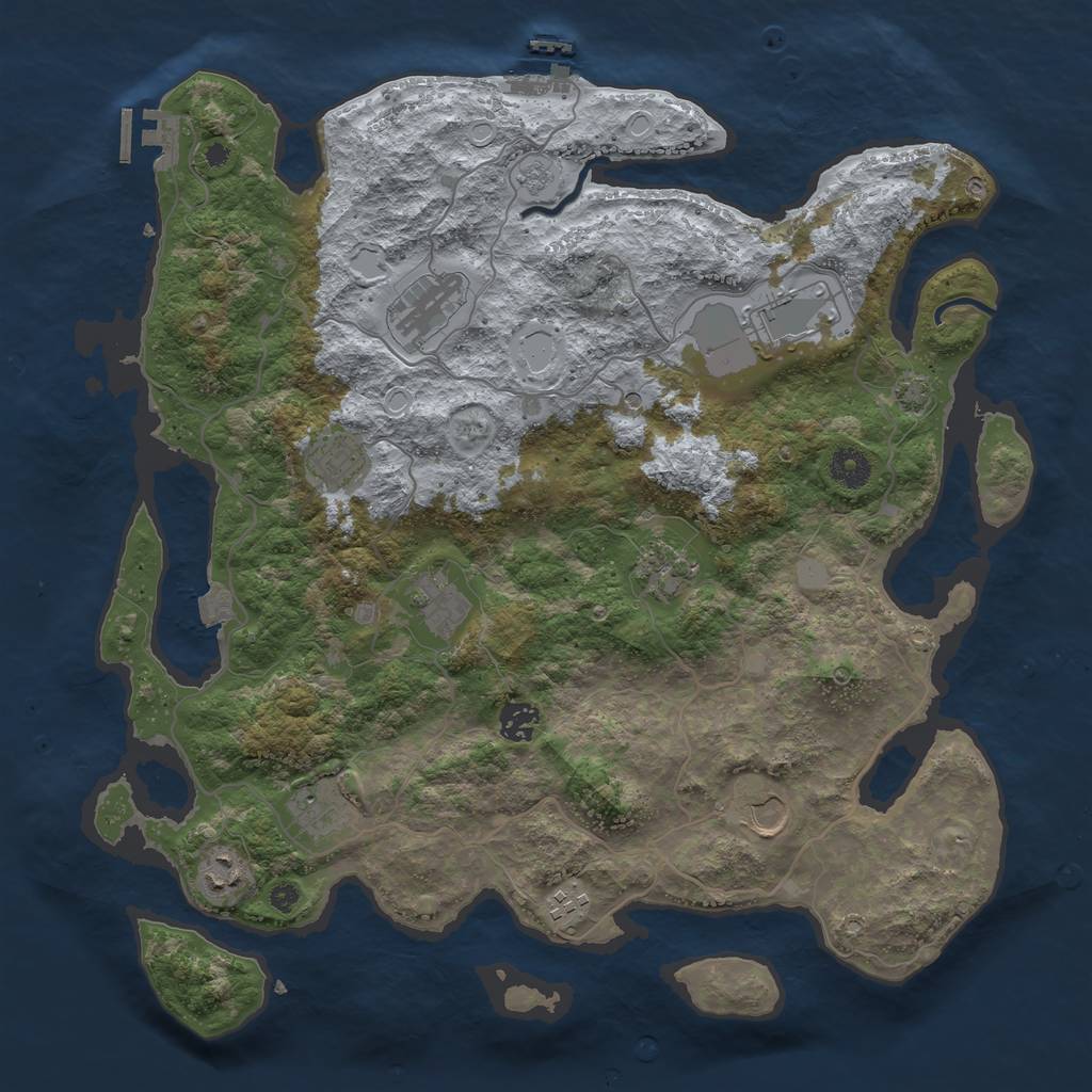 Rust Map: Procedural Map, Size: 4000, Seed: 465089278, 18 Monuments