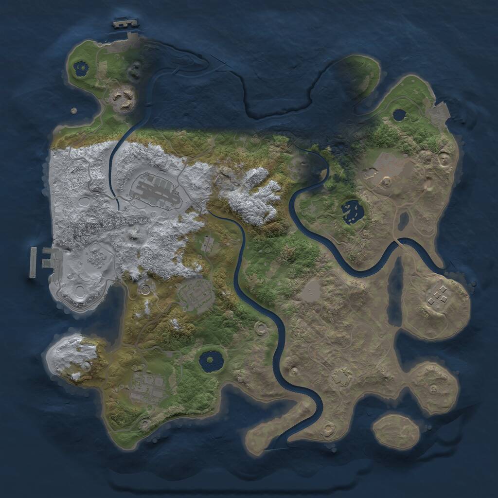 Rust Map: Procedural Map, Size: 3250, Seed: 42069710, 13 Monuments