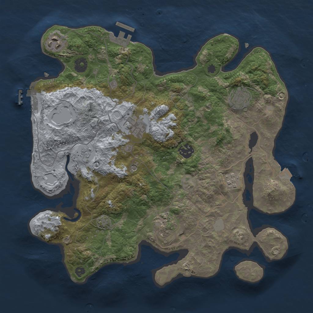 Rust Map: Procedural Map, Size: 3250, Seed: 42069710, 14 Monuments