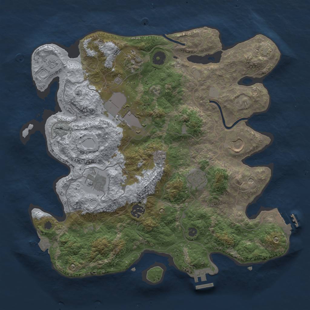 Rust Map: Procedural Map, Size: 3500, Seed: 1882537563, 15 Monuments