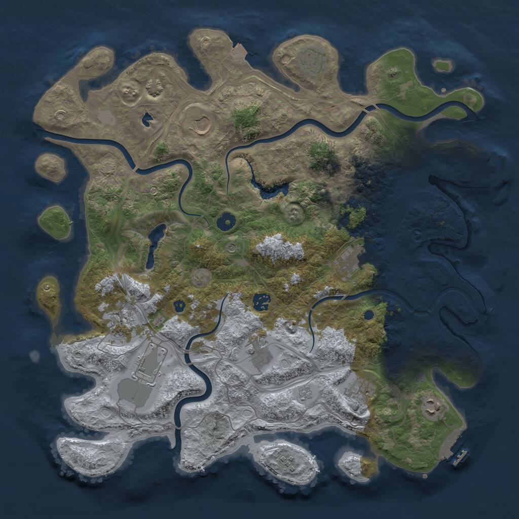 Rust Map: Procedural Map, Size: 4250, Seed: 5029641, 16 Monuments
