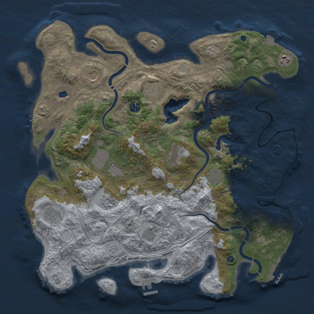 Rust Map: Procedural Map, Size: 4350, Seed: 120824, 17 Monuments