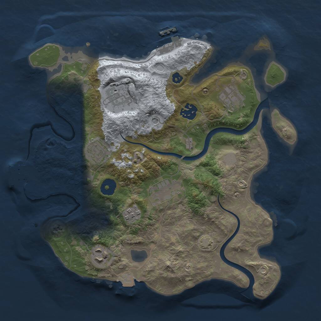 Rust Map: Procedural Map, Size: 3000, Seed: 2003631194, 12 Monuments
