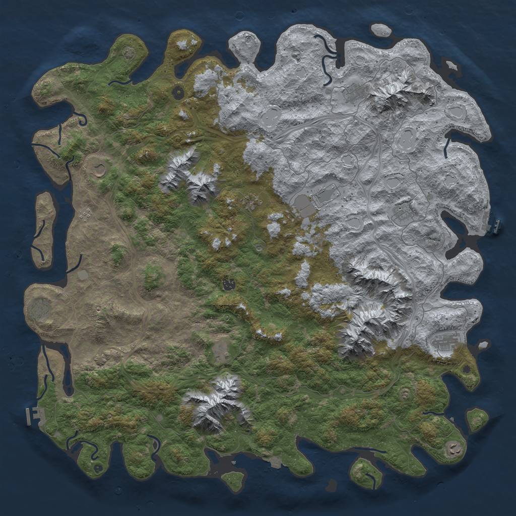 Rust Map: Procedural Map, Size: 6000, Seed: 3417, 19 Monuments