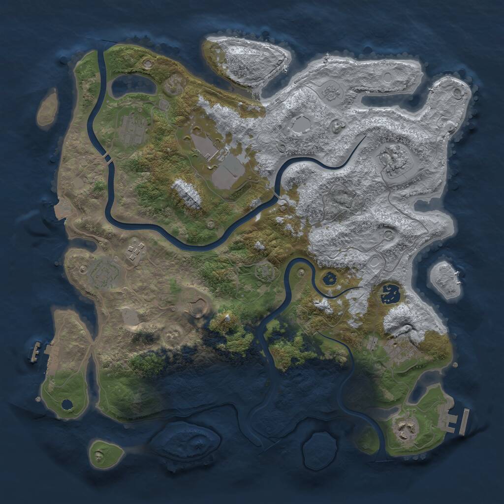 Rust Map: Procedural Map, Size: 3800, Seed: 12290742, 15 Monuments