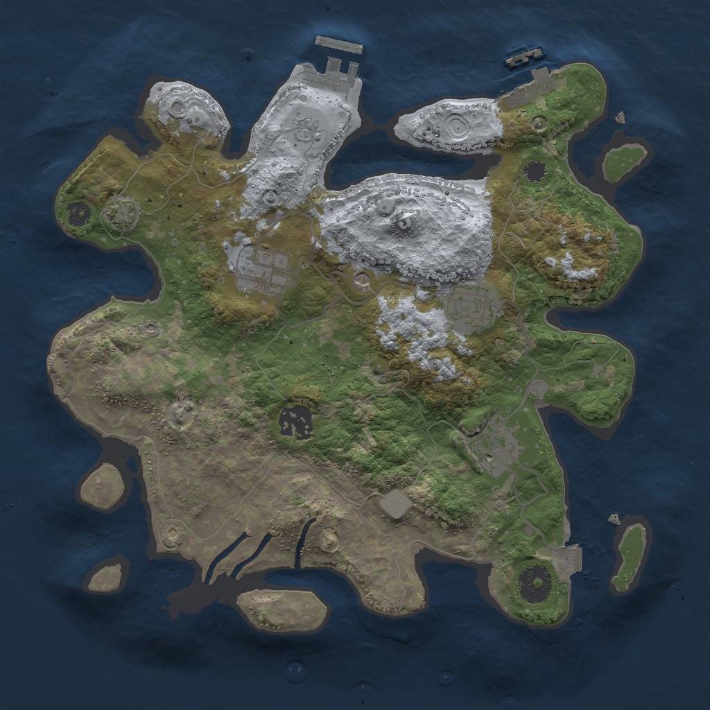 Rust Map: Procedural Map, Size: 3000, Seed: 383335062, 12 Monuments