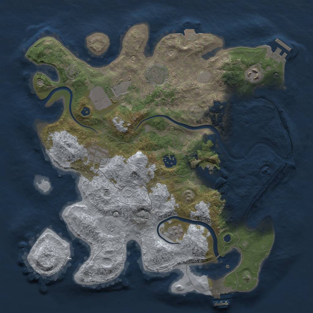 Rust Map: Procedural Map, Size: 3500, Seed: 1823825680, 13 Monuments