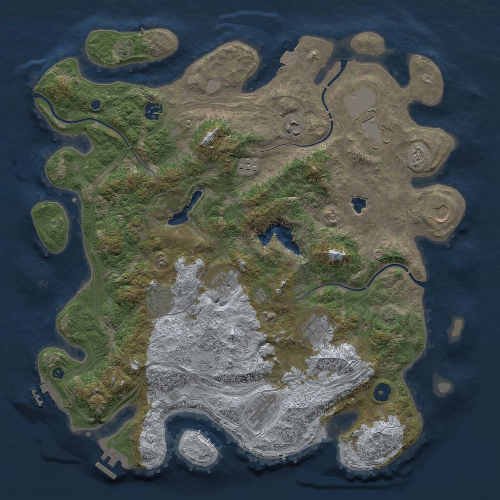 Rust Map: Procedural Map, Size: 4250, Seed: 693161842, 15 Monuments