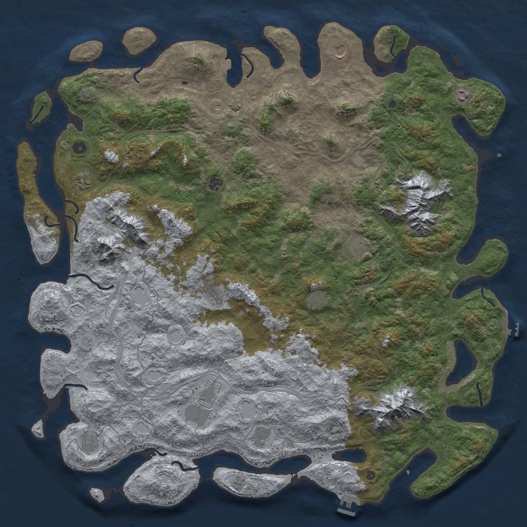 Rust Map: Procedural Map, Size: 6000, Seed: 234077877, 19 Monuments