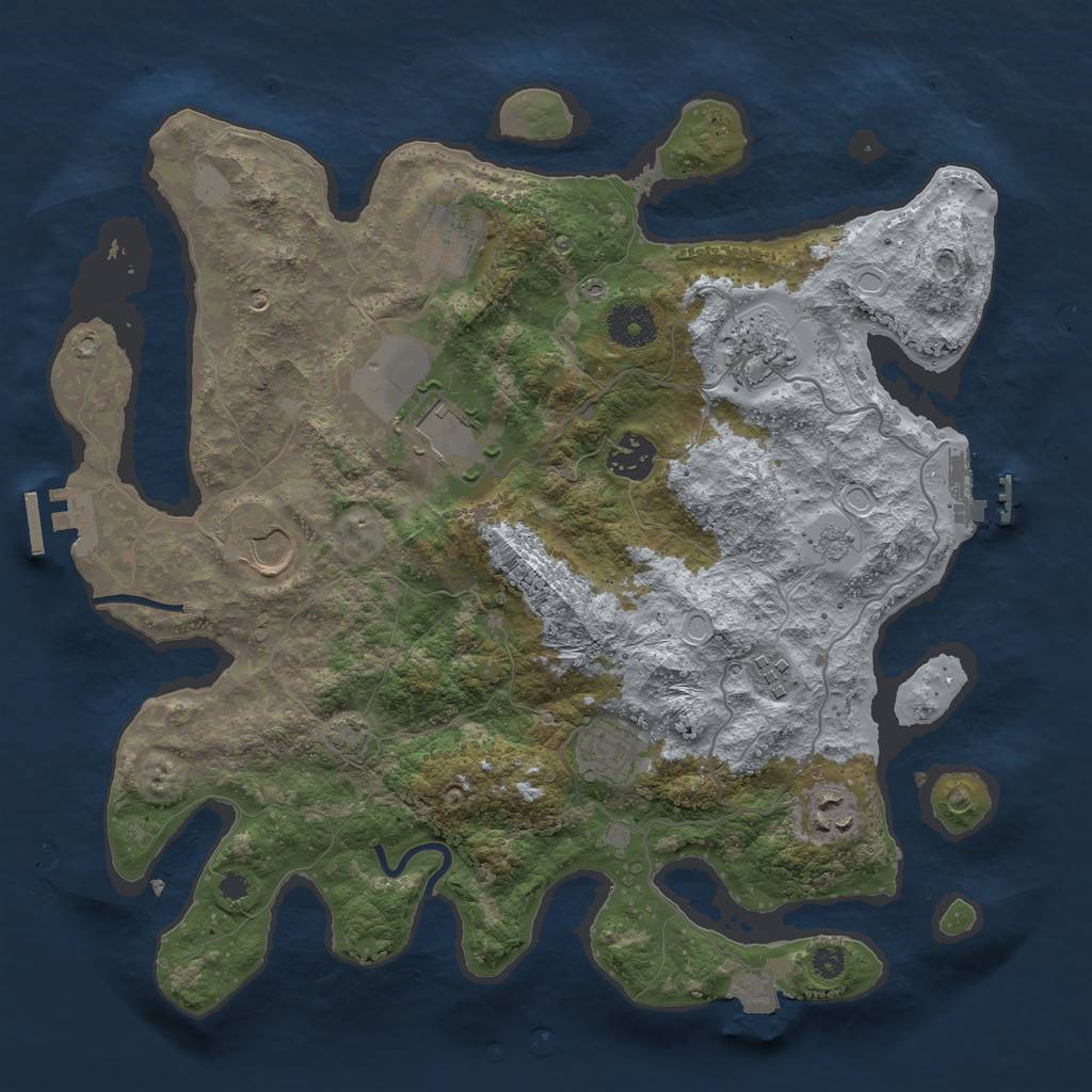 Rust Map: Procedural Map, Size: 3500, Seed: 7192023, 15 Monuments