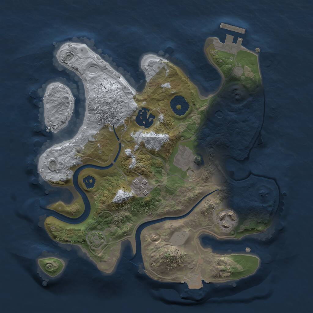 Rust Map: Procedural Map, Size: 2500, Seed: 1489189156, 8 Monuments